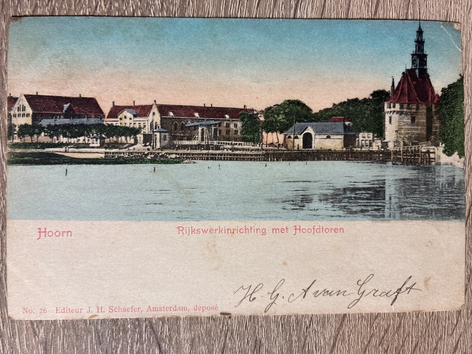 Oude Ansichtkaart Hoorn - Rijkswerkinrichting met Hoofdtoren, Ophalen of Verzenden, Voor 1920, Gelopen, Noord-Holland