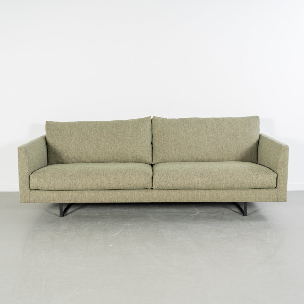 Montis Axel Bank 3-zits/190cm Groen Stof - Slede Zwart, Huis en Inrichting, Niet ingevuld, Zo goed als nieuw, Niet ingevuld, Niet ingevuld