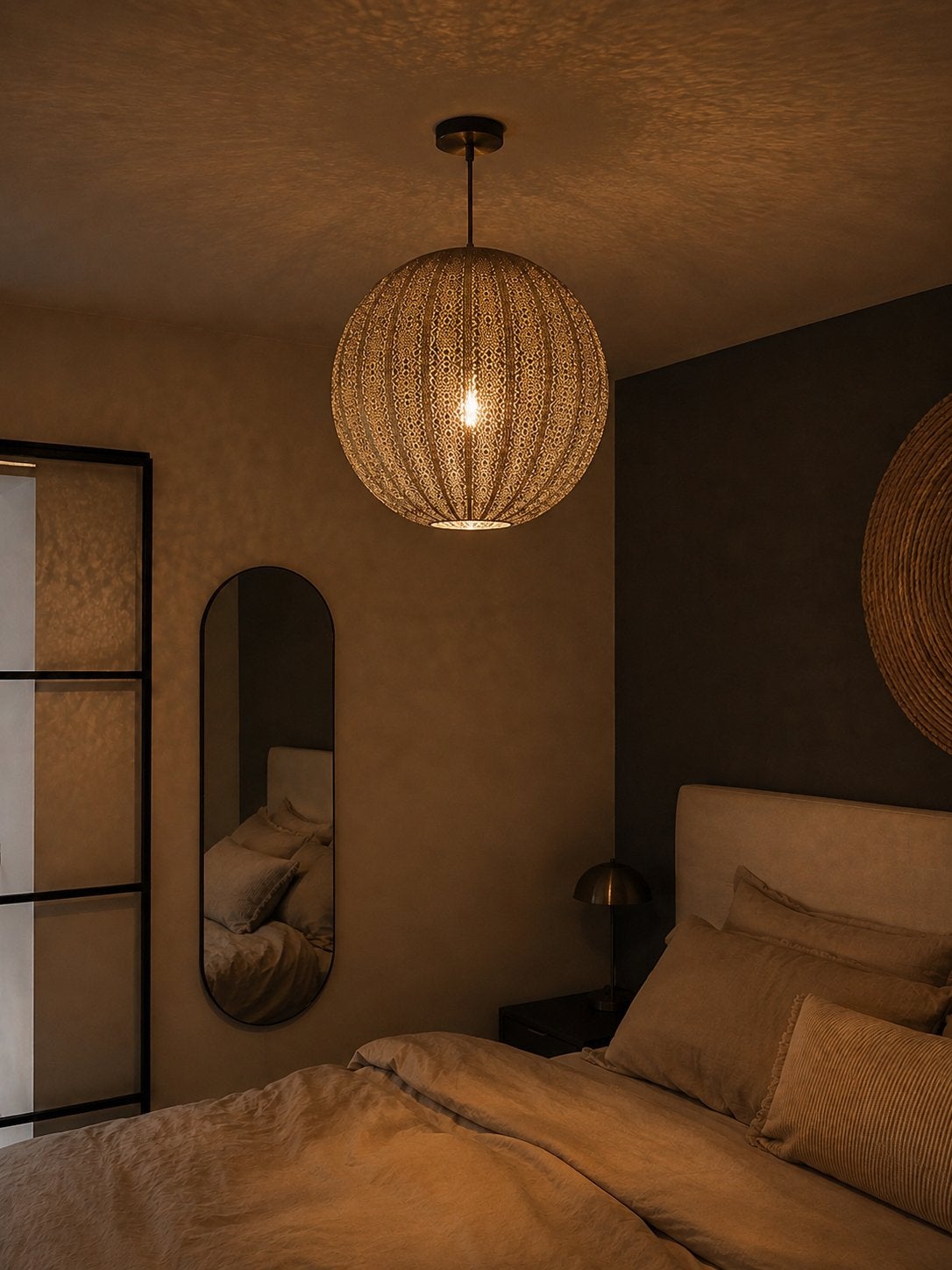 Sfeervolle Bohemian / Oosterse hanglamp 40 cm – hotel chique, Ophalen of Verzenden, Zo goed als nieuw, Metaal
