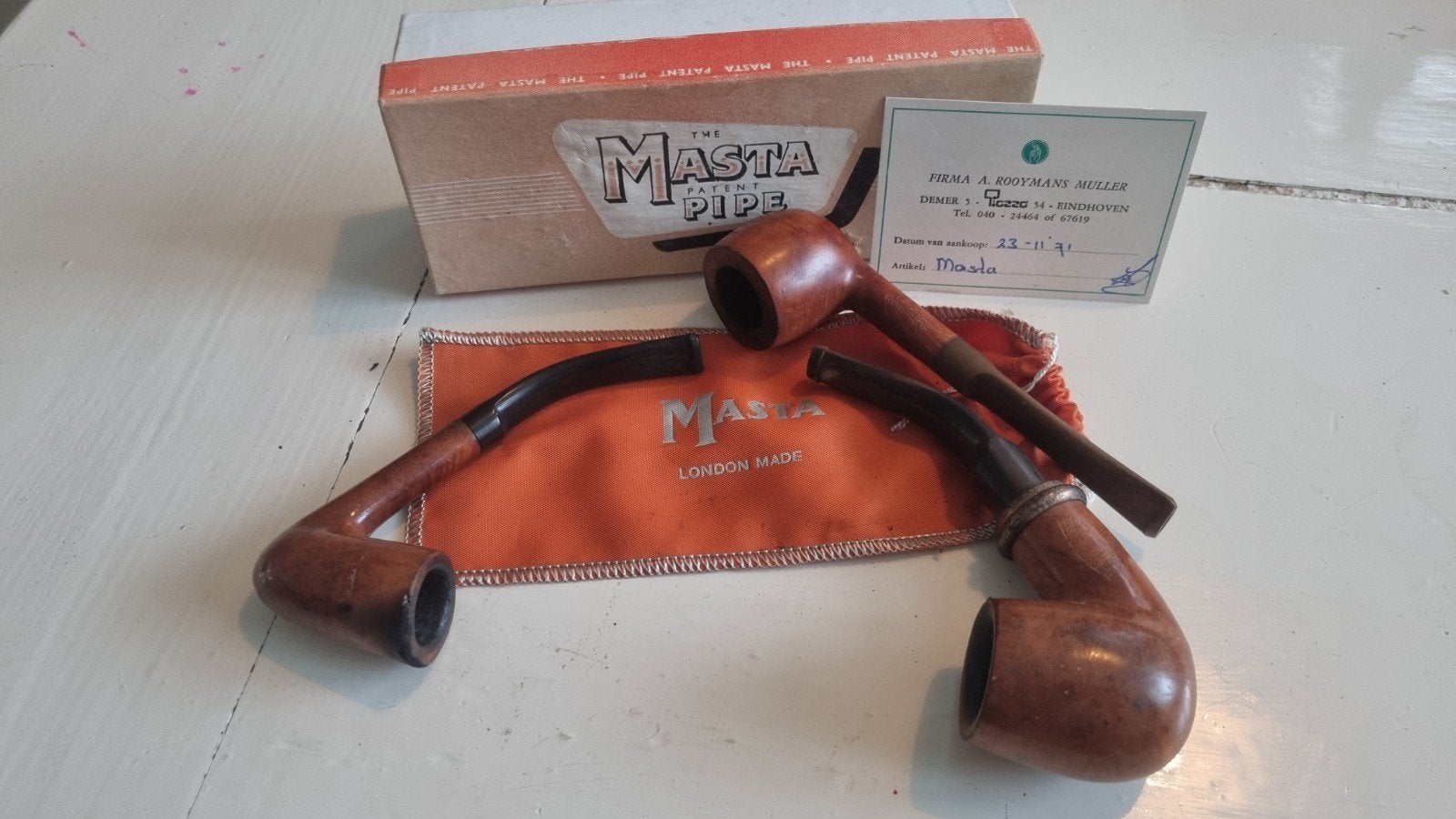 Vintage masta pipe set, Verzamelen, Rookartikelen, Aanstekers en Luciferdoosjes, Ophalen