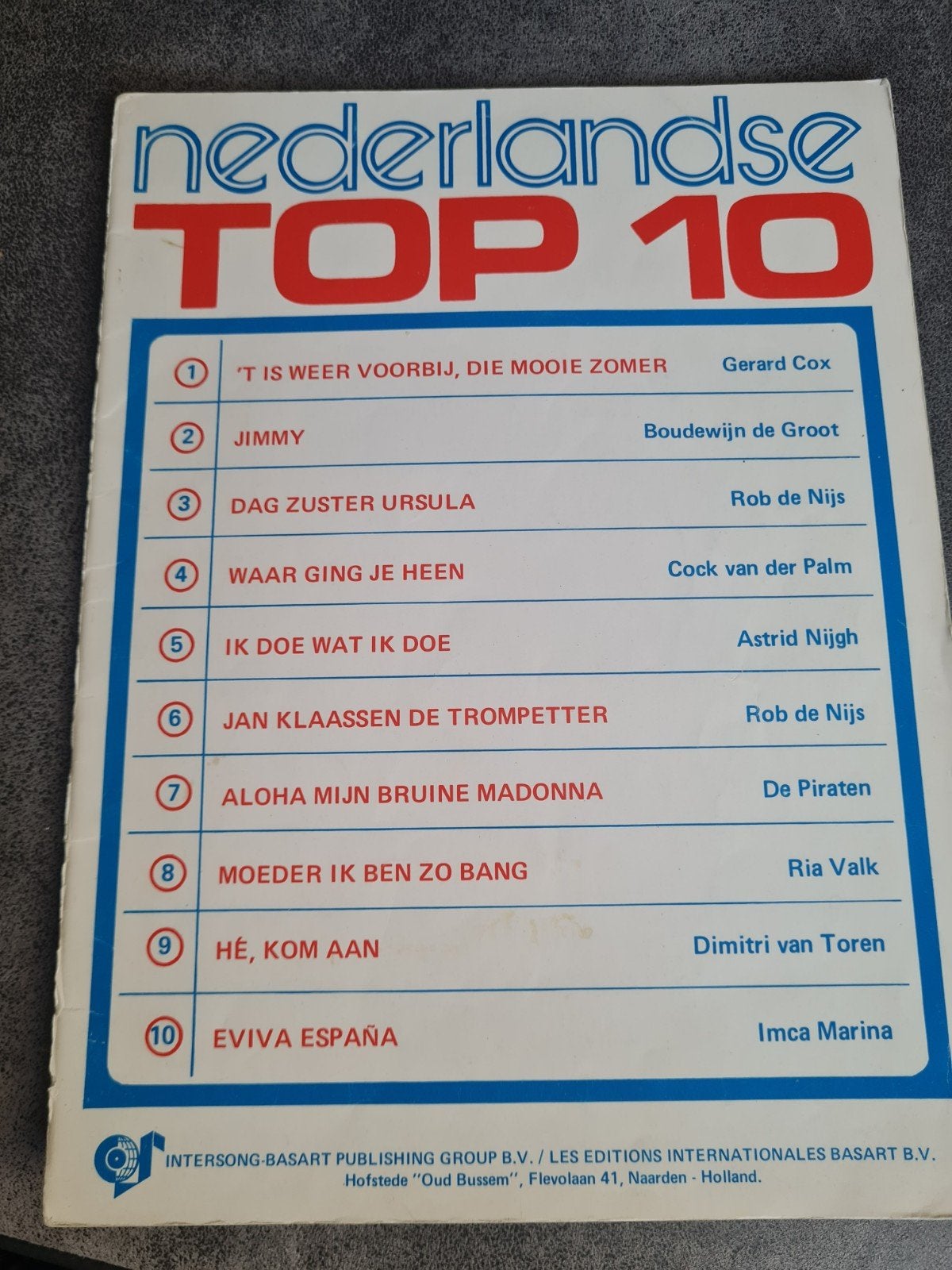 Nederlandse Top 10 Bladmuziek - Populaire Liedjes, Ophalen of Verzenden