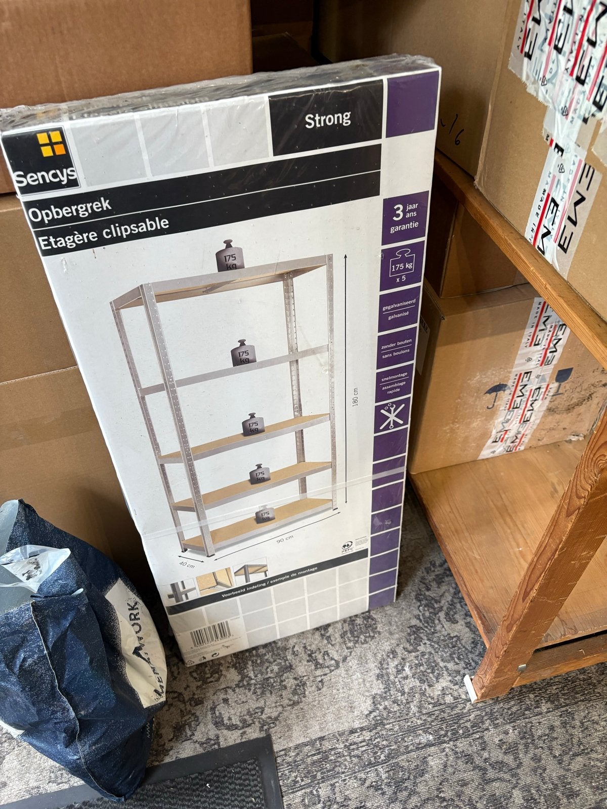 Sencys Strong Opbergrek - Gegalvaniseerd, 175kg per plank, Ophalen, Nieuw