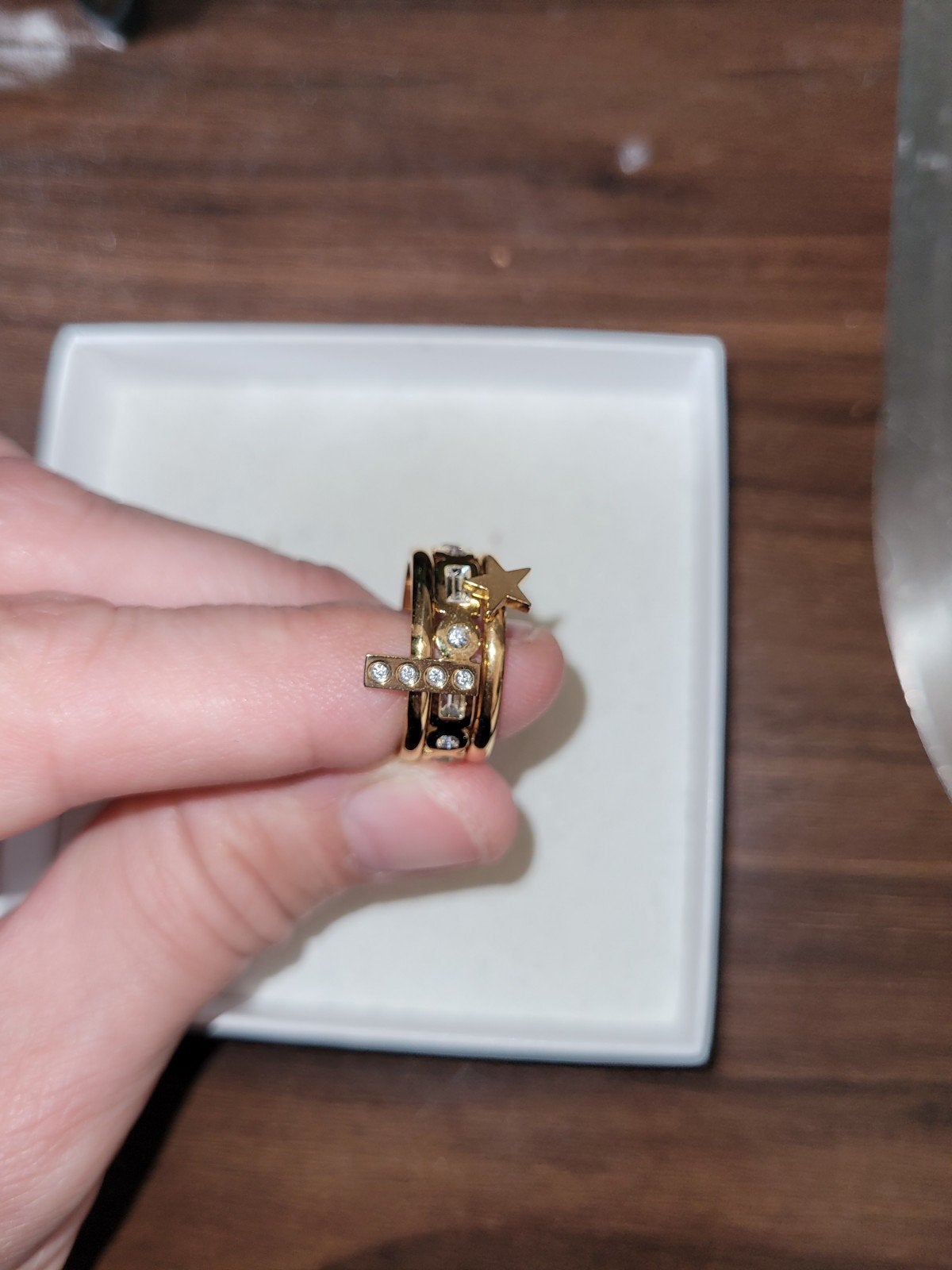 goudkleurige IXXXI ringen maat 16., Dame, Goud, Met strass, IJzer of Staal