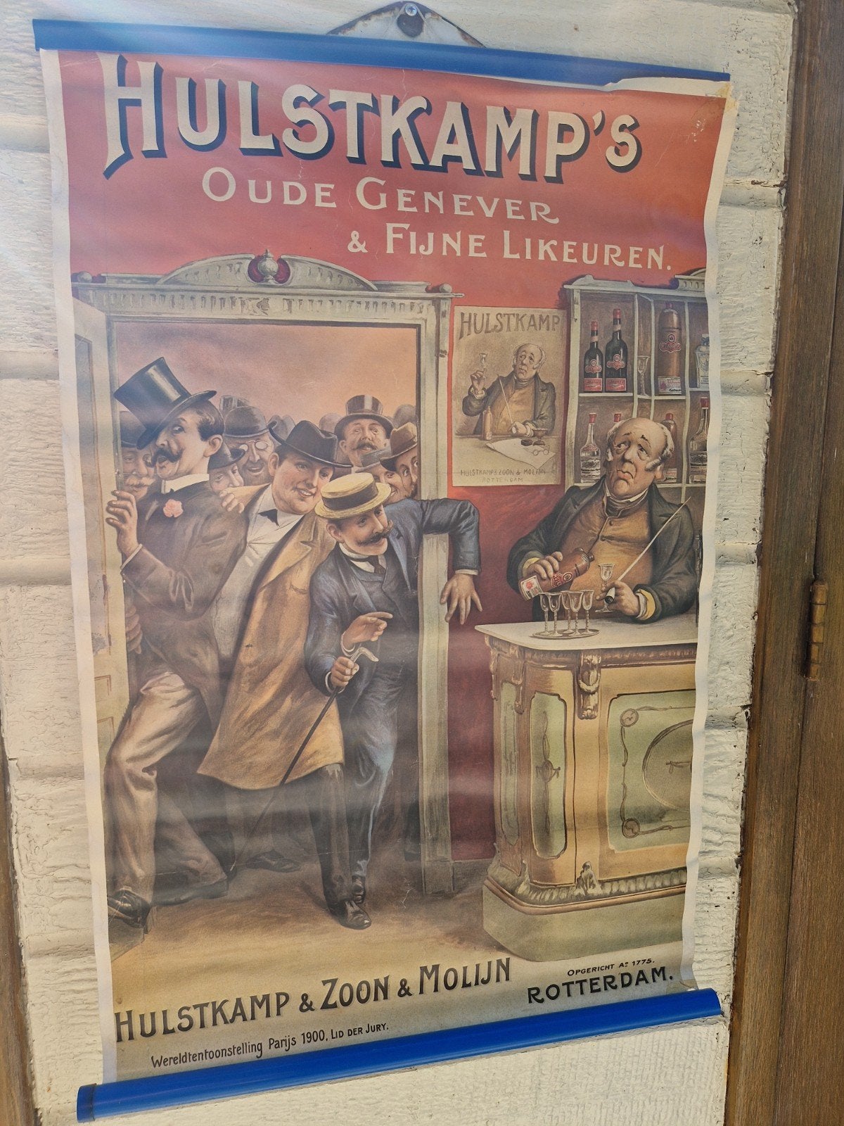 Oude Hulstkamp jenever poster, Verzamelen, Ophalen of Verzenden