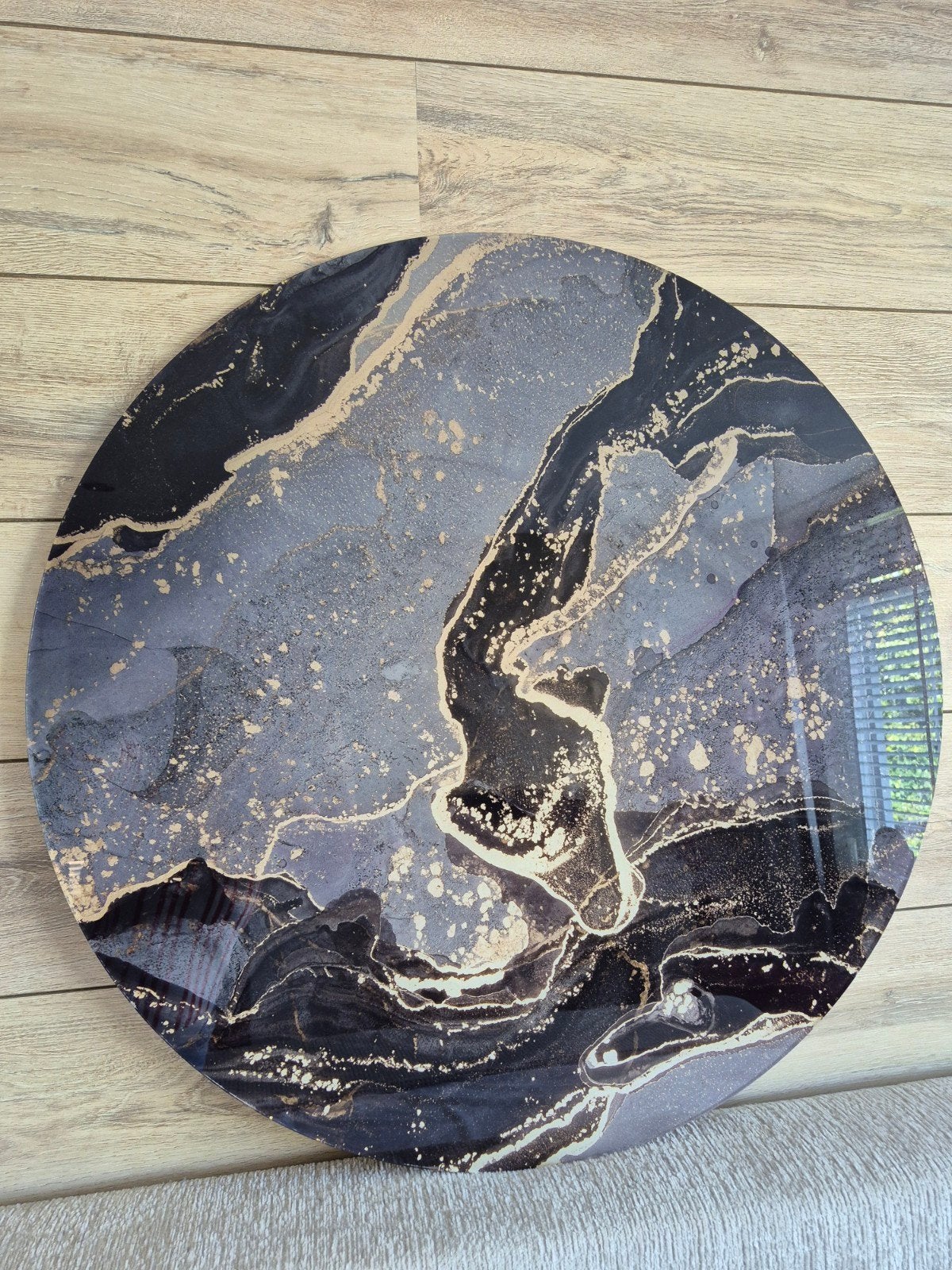Gave muurcirkel dibond, abstract, marmerlook, Ophalen, Zo goed als nieuw