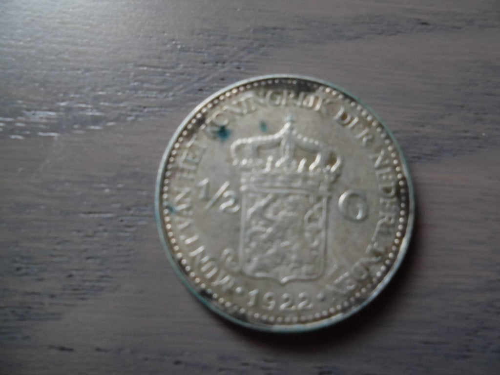 halve gulden 1922, Ophalen of Verzenden, Koningin Wilhelmina, ½ gulden, Losse munt