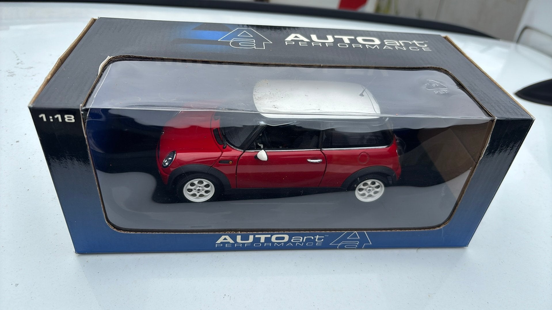 Bmw mini cooper autoart 1.18, Ophalen of Verzenden, Autoart, A, A