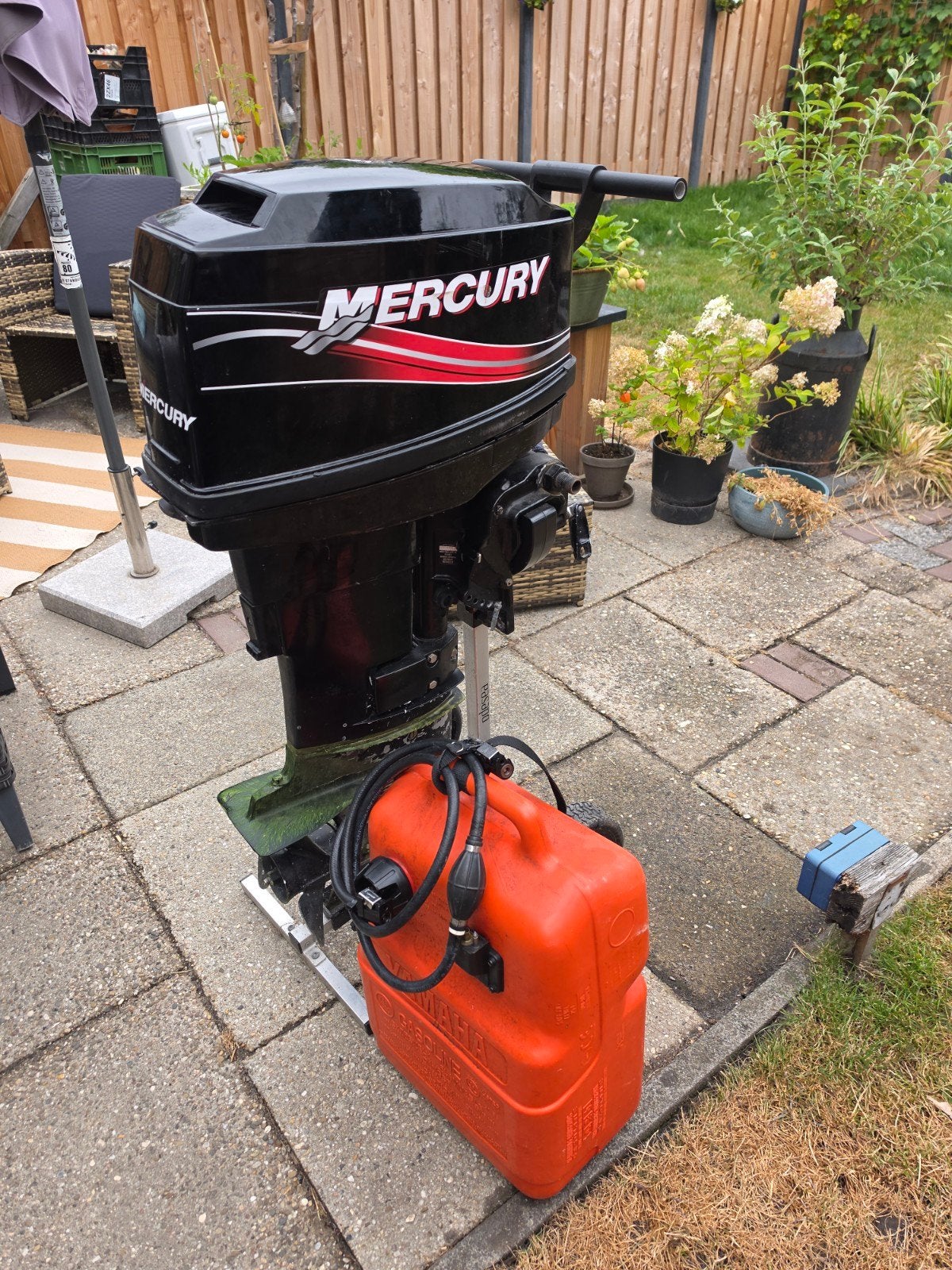 Mercury 25pk buitenboordmotor met tank., Watersport en Boten, Ophalen, Gebruikt