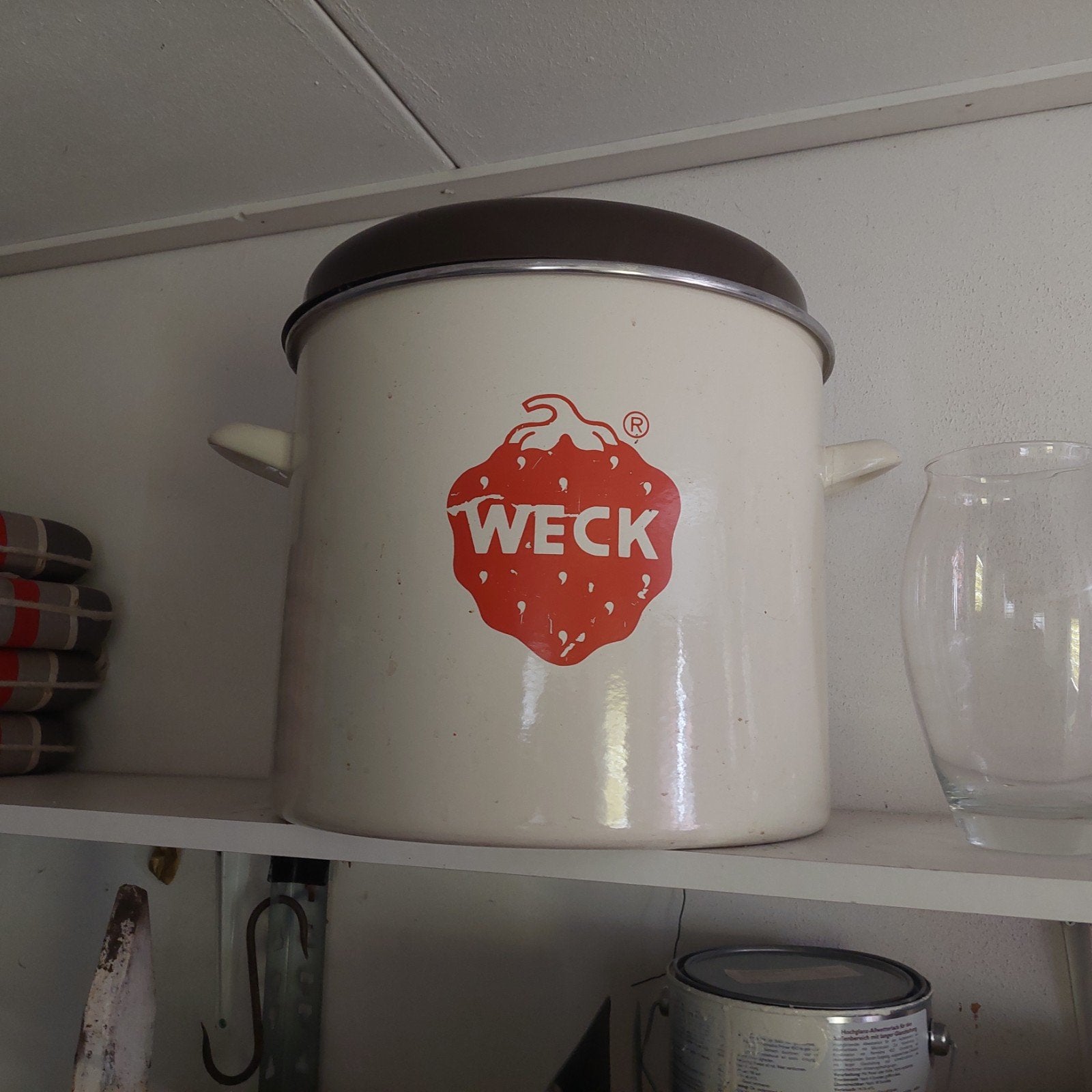 Vintage Weck Inmaakketel - Emaille met Aardbeienlogo, Ophalen