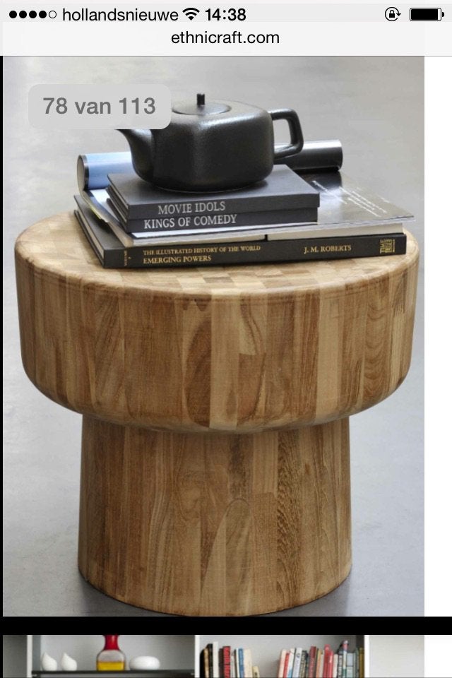 Gezocht Ethnicraft Pop side table, Ophalen, Gebruikt, 50 tot 100 cm, Minder dan 50 cm