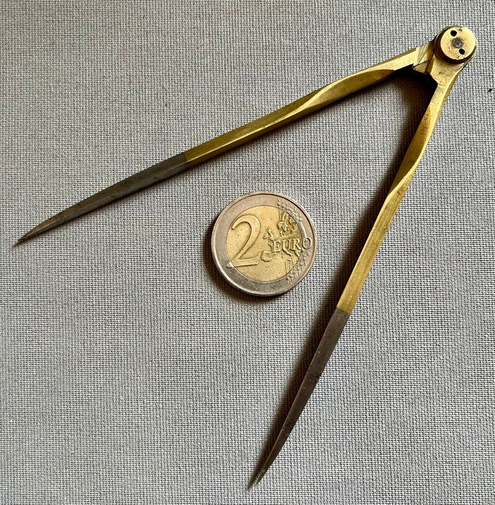 Antieke Messing Verdeelpasser voor Cartografie etc., Ophalen of Verzenden