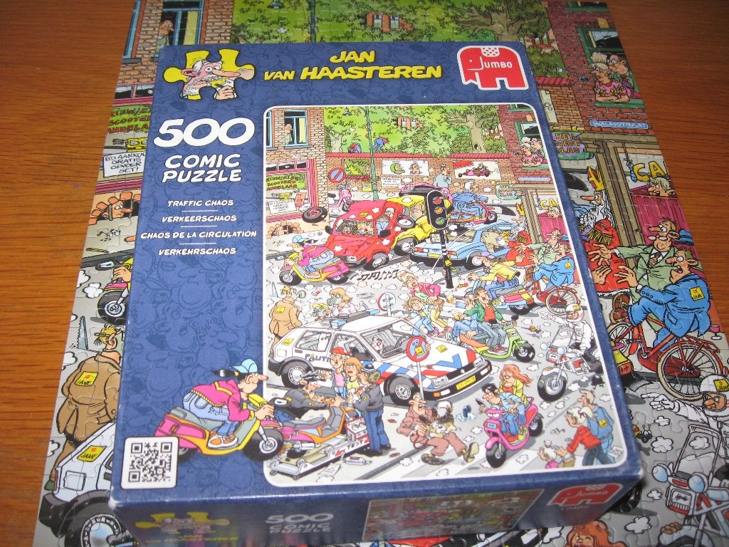Jan van Haasteren VERKEERSCHAOS  500 stukjes, Ophalen of Verzenden, 500 t/m 1500 stukjes, Gebruikt, Legpuzzel