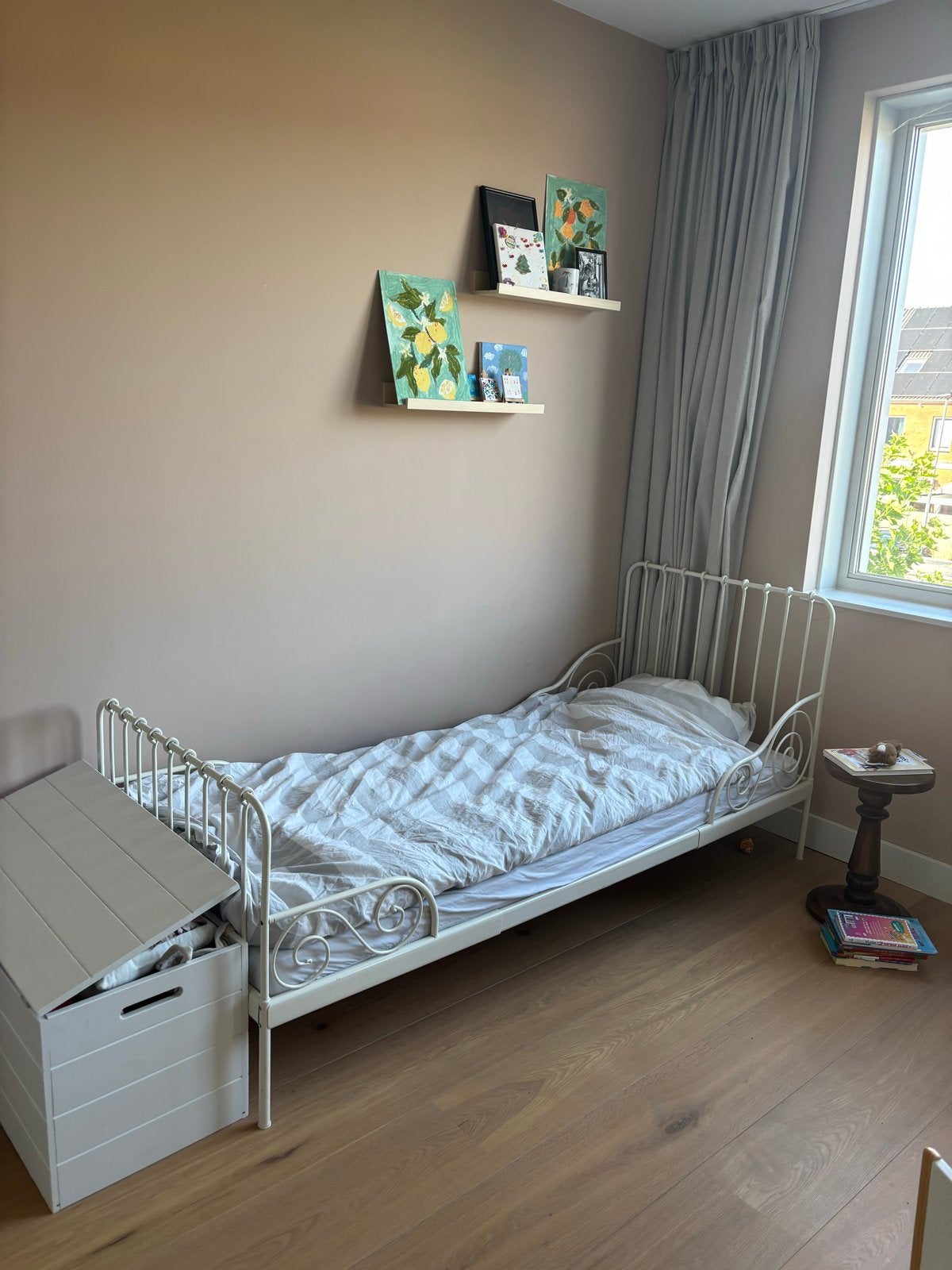 Ikea Minnen meegroeibed met meegroei matras omsint, Ophalen, 85 tot 100 cm, Gebruikt, Lattenbodem
