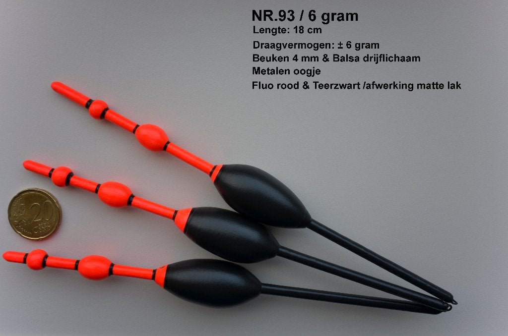 SNOEKBAARSDOBBER HANDBUILT NR. 93 / 6 gram, Watersport en Boten, Ophalen of Verzenden, Nieuw, Dobber of Lood