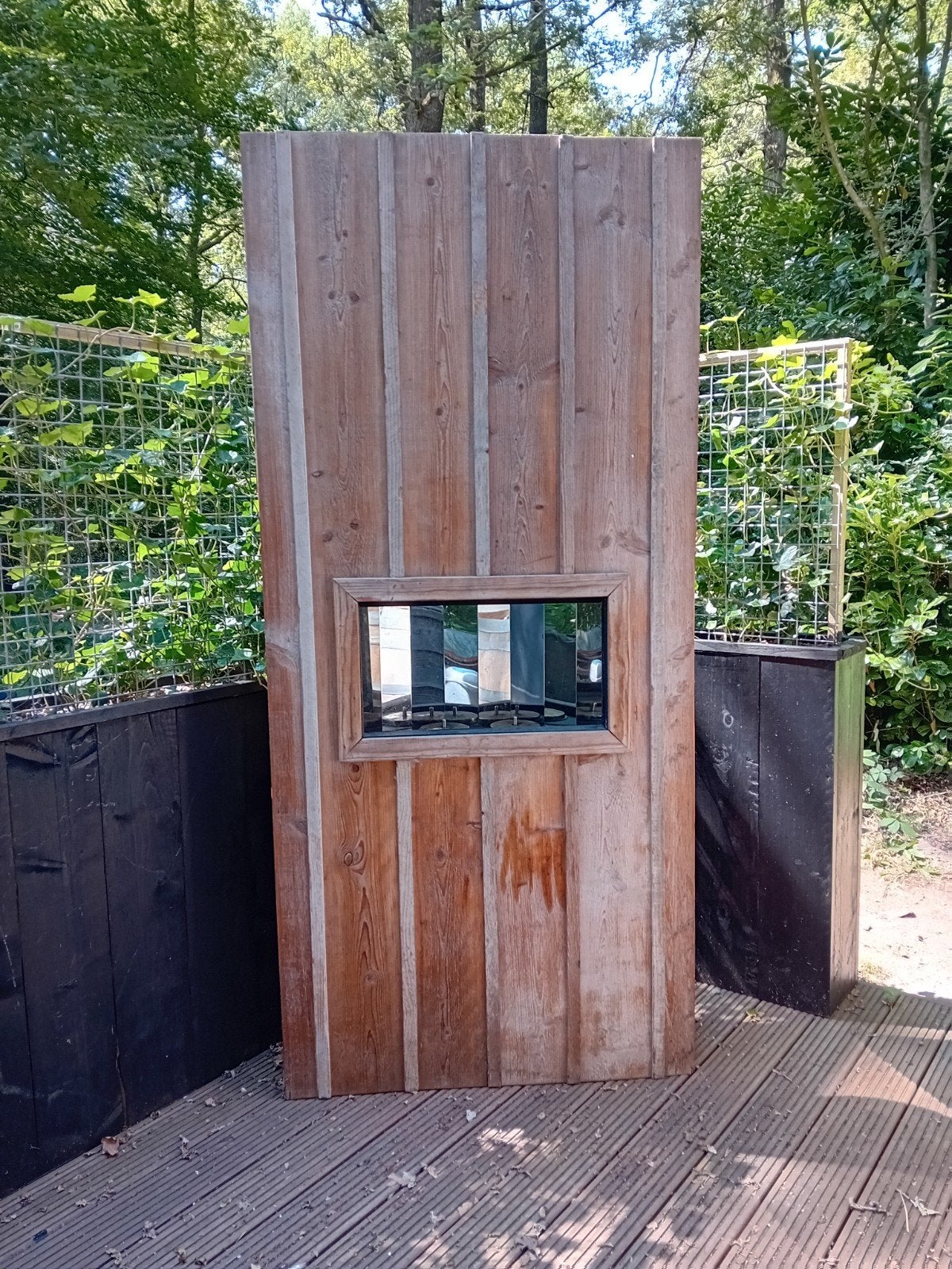 Sfeervolle steigerhouten gelhaard !, Ophalen, Vrijstaande haard, Houthaard