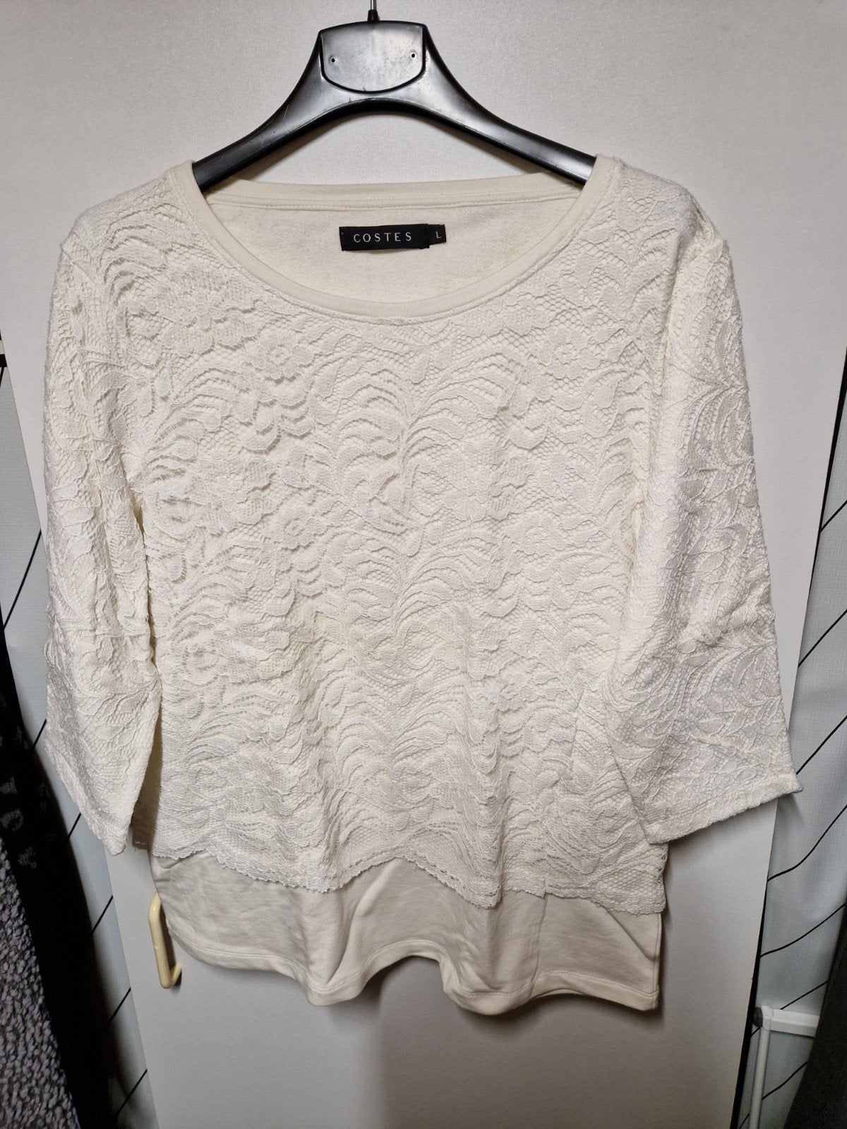 ÇOSTES ECRU KANTEN TRUI 3/4 MOUWEN GEVOERD MAAT L, Maat 38/40 (M), Beige, Nieuw, Ophalen of Verzenden