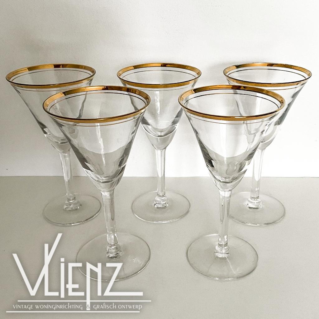 Vintage likeurglazen, borrelglazen, Martiniglazen, Antiek en Kunst, Antiek | Glas en Kristal, Ophalen of Verzenden