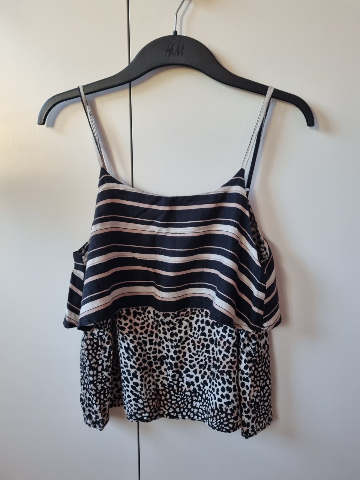 Stradivarius top met strepen en dierenprint, Zwart, Ophalen of Verzenden, Zo goed als nieuw, Stradivarius