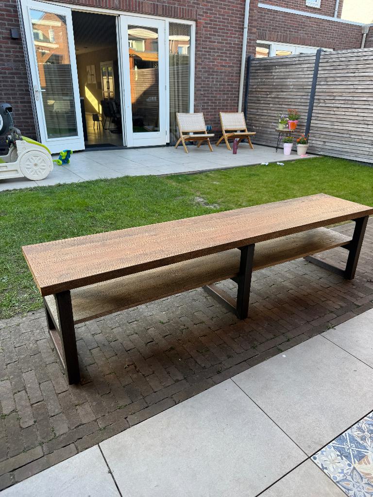 Eikenhouten tuinbank, Ophalen, Gebruikt