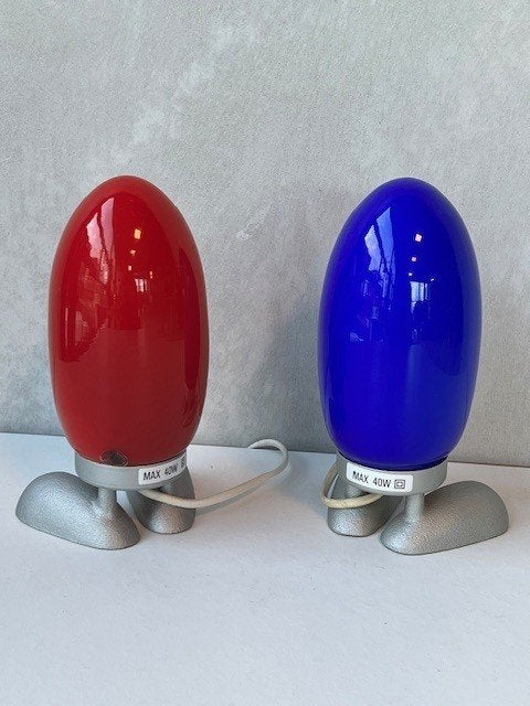 Fjorton tafellampen 2x Tatsuo Konno retro Dino Egg prijs p/s, Met schakelaar, Gebruikt, ., Meerkleurig