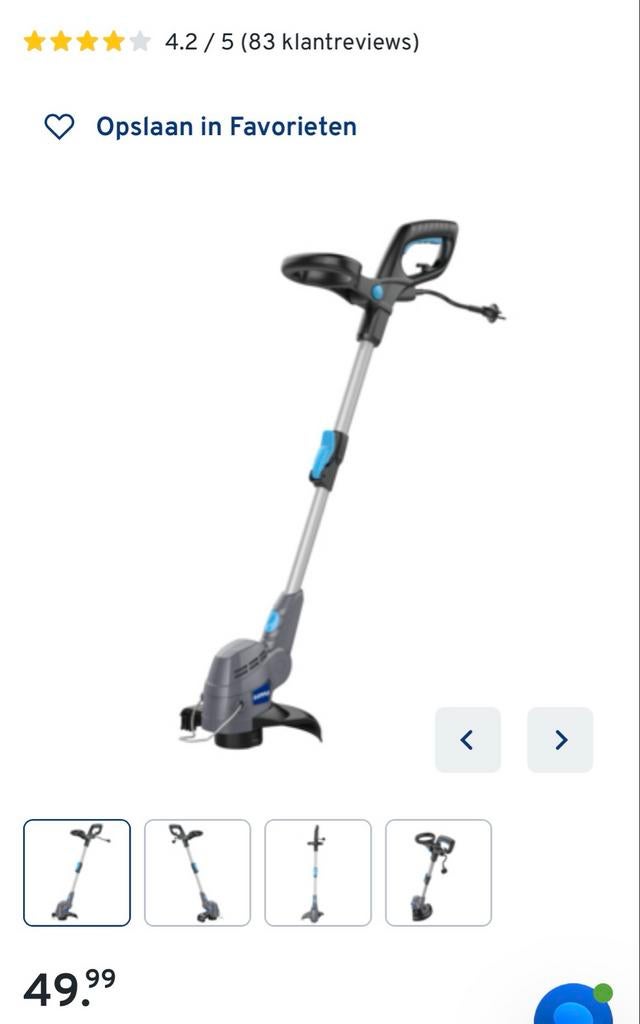 GAMMA elektrische trimmer GT450 - 450W 25cm - Zo goed als ni, Tuin en Terras, Grastrimmers, Ophalen, Zo goed als nieuw, 10 tot 30 cm