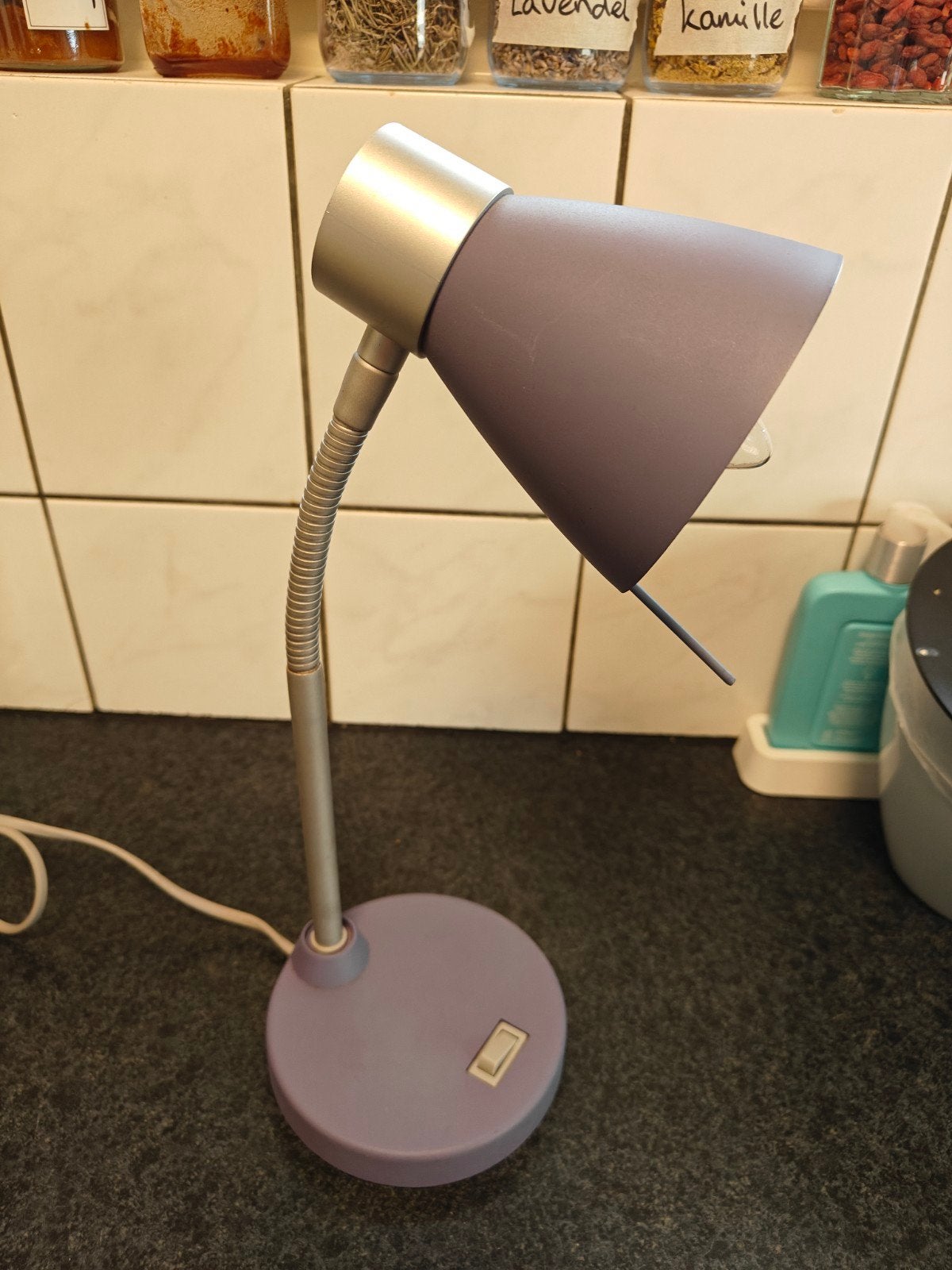 Metalen Lila Bureaulampje - Kwantum Design, Bureaulamp, Gebruikt, Overige merken, Paars