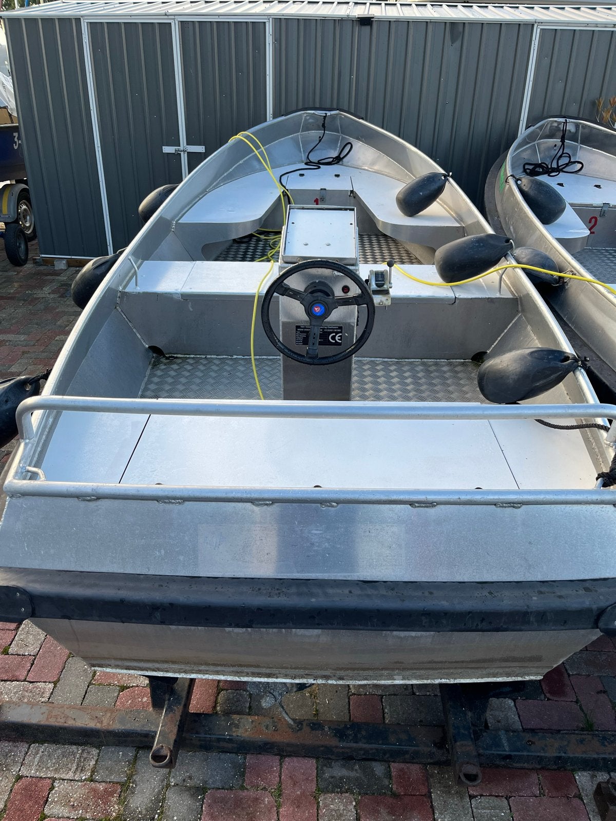 Van Vossen aluminium elektrische sloep met stuurconsole, Ophalen of Verzenden, Gebruikt, Aluminium, Trailer