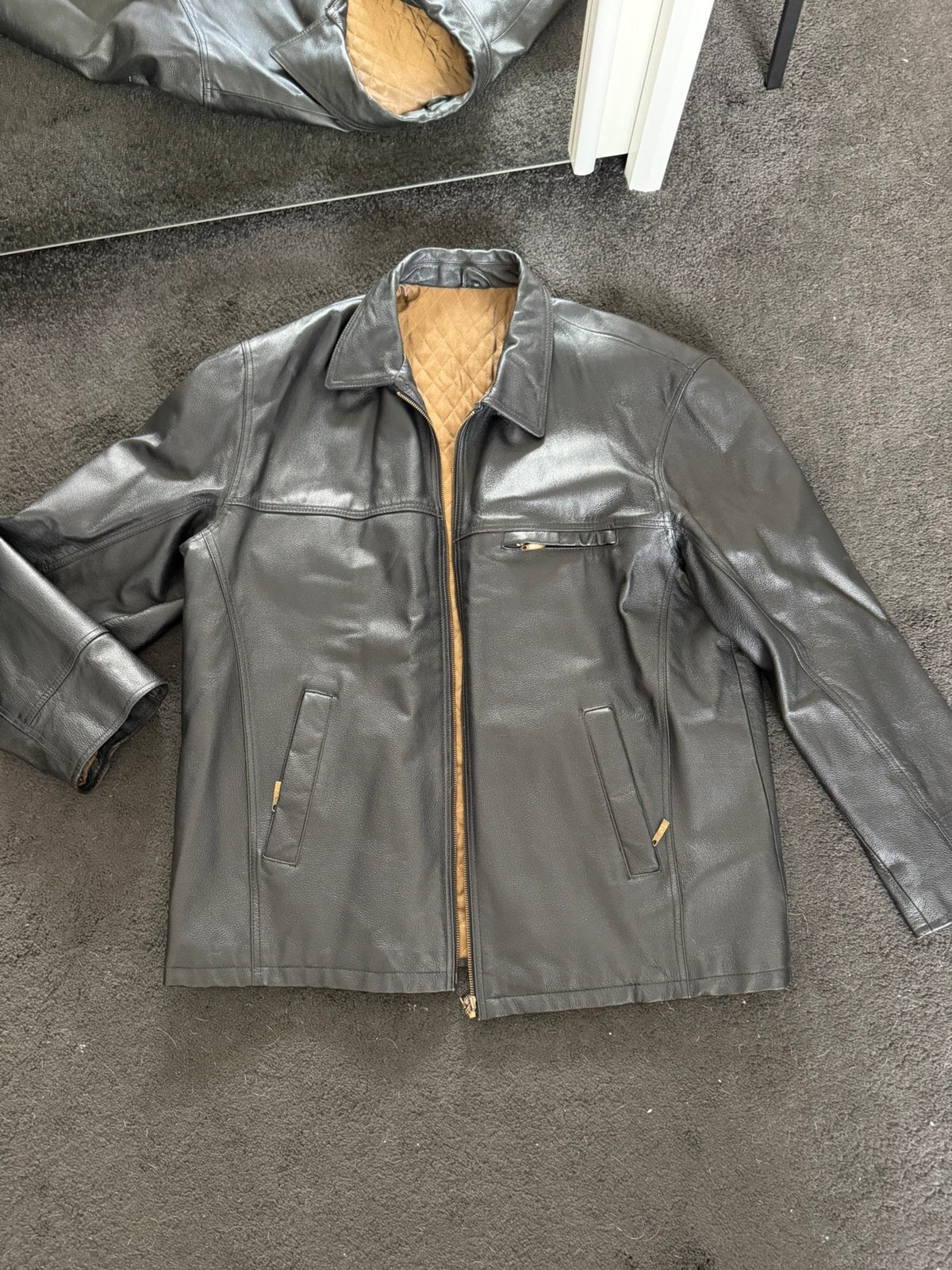 Vintage leren jas Leatherstyle maat XL zwart, Kleding | Heren, Jassen | Winter, Ophalen of Verzenden, Zo goed als nieuw, Maat 56/58 (XL)