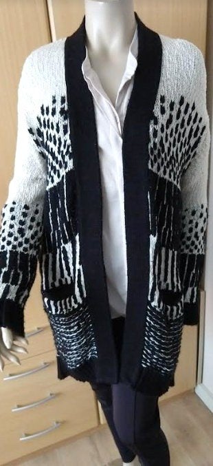 DIDI offwhite/zwart motief vest maat L, Maat 42/44 (L), Didi, Gedragen, Meerkleurig