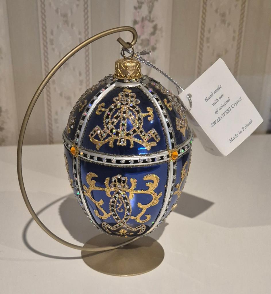Edward Bar Faberge Egg met Swarovski Kristal - Handgemaakt, Ophalen of Verzenden, Zo goed als nieuw, Figuurtje