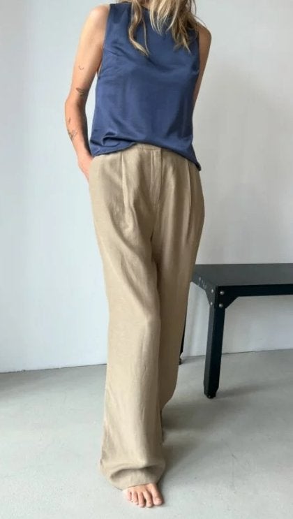 Samsoe Samsoe wijde pantalon Nieuw maat L, Kleding | Dames, Maat 38/40 (M), Verzenden, Beige, Nieuw
