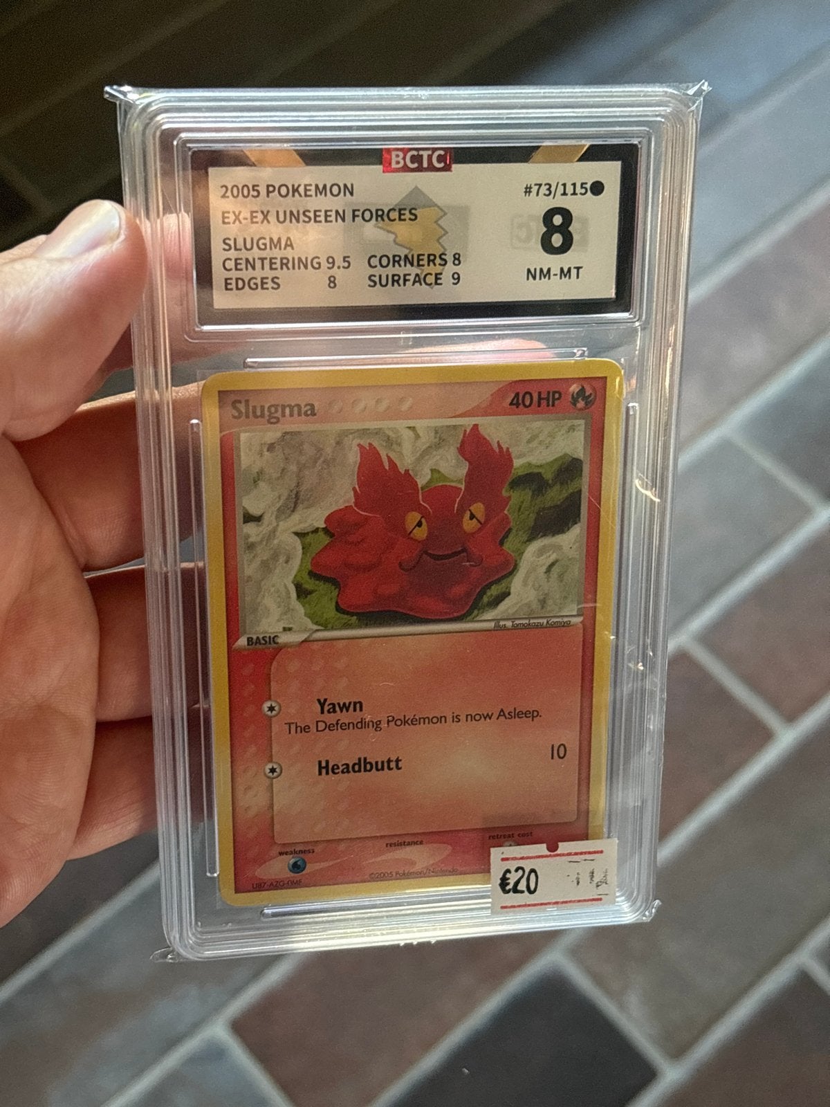 Slugma 73/115 EX Unseen Forces BCTC 8 Pokémon kaart, Ophalen of Verzenden, Zo goed als nieuw, Losse kaart