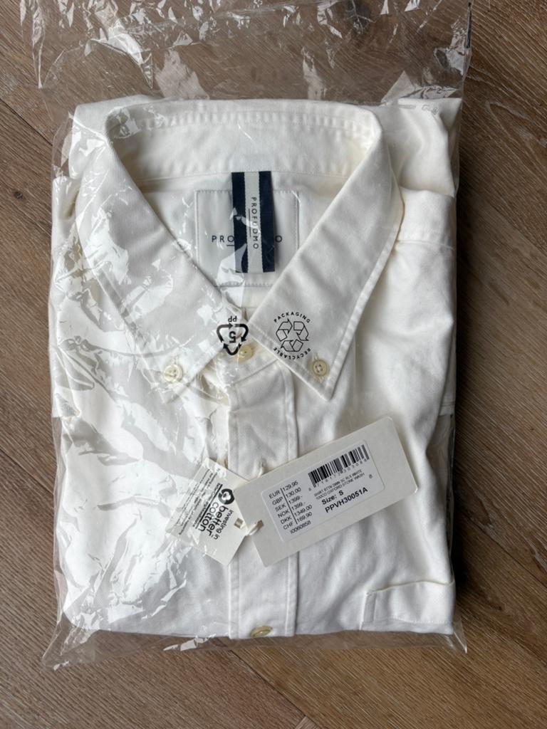Profuomo overhemd maat 38 S nieuw wit met prijskaartje, Ophalen of Verzenden, Nieuw, Wit, Halswijdte 38 (S) of kleiner