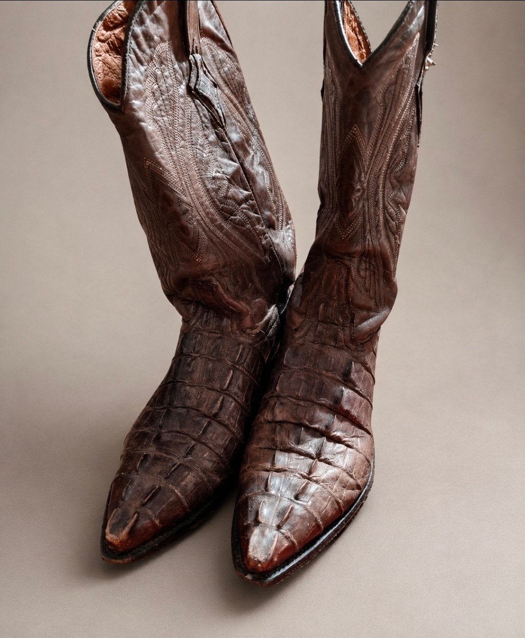 Bruine leren cowboy / country laarzen  maat 43, Ophalen of Verzenden, Gedragen, Bruin, Boots
