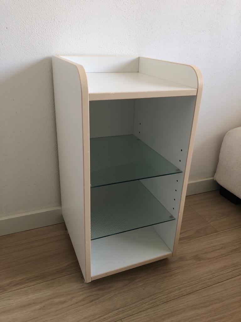 Trolley, rolkastje, WIT, 62x30x34cm, IDEAAL voor salon, Ophalen, Zo goed als nieuw