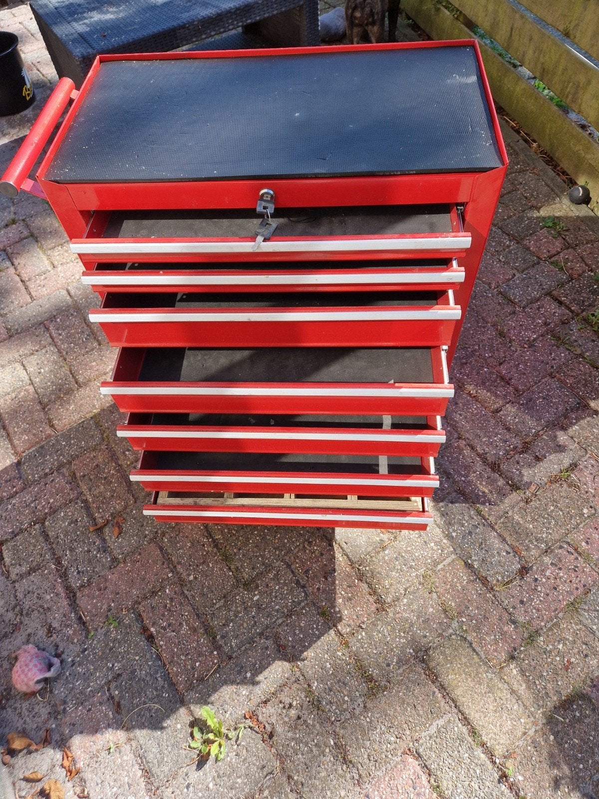 Gereedschapskist op wielen, afsluitbaar, 62x78x33 cm, Ophalen
