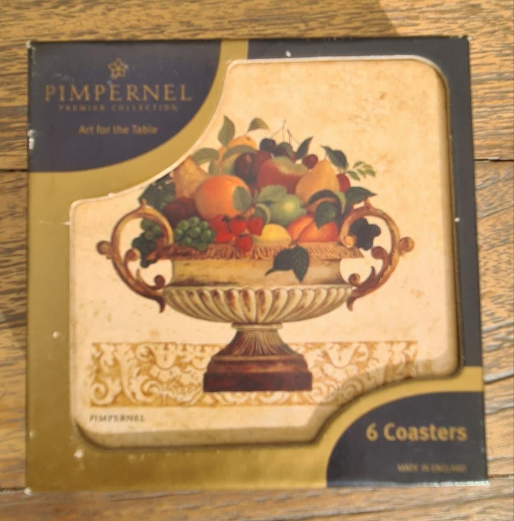 Vintage Pimpernel onderzetters, Ophalen of Verzenden, Gebruikt, Glas of Kopje