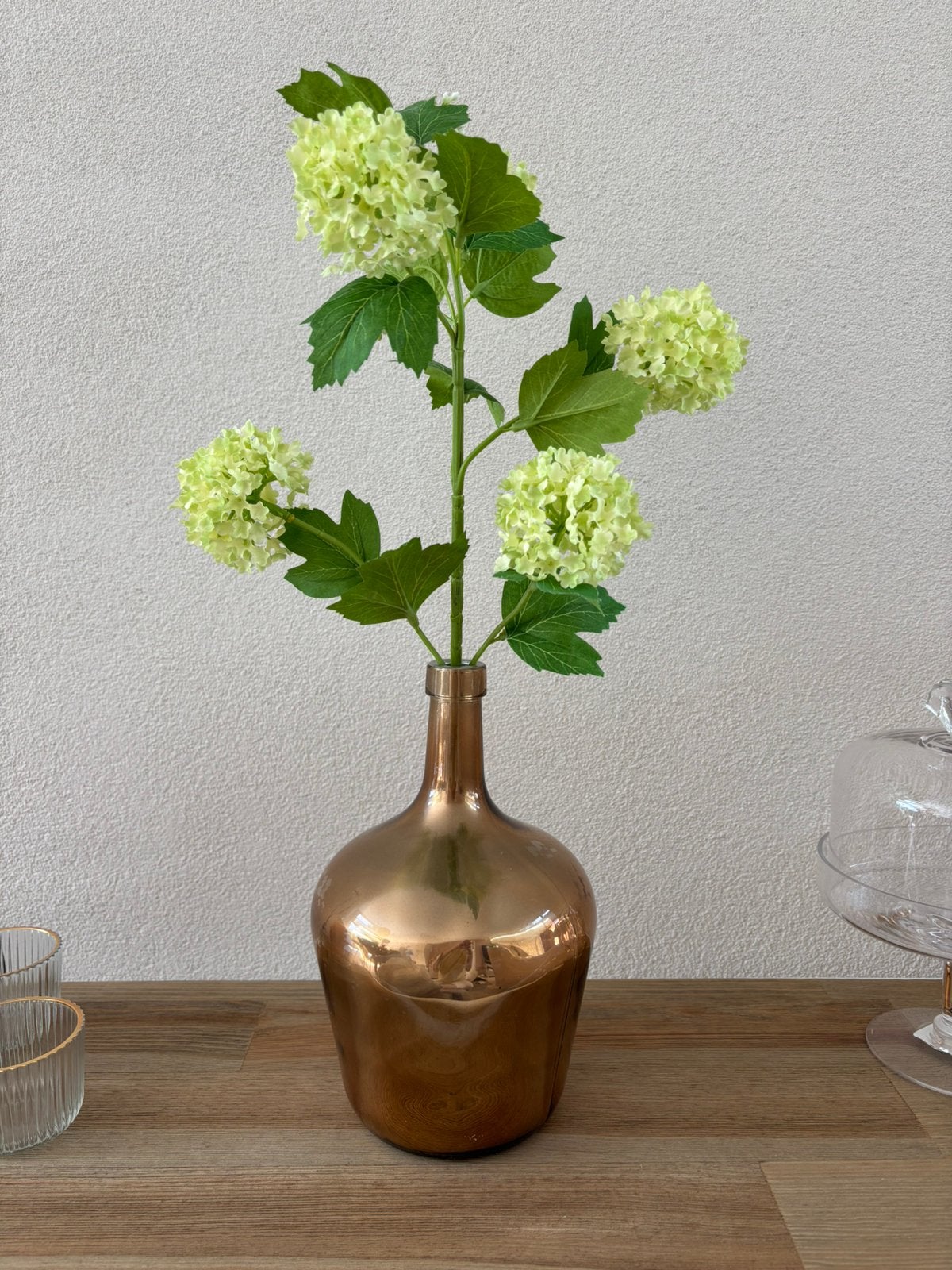 HK Living flesvaas met kunstbloemen, Huis en Inrichting, Woonaccessoires | Vazen, Gebruikt, Overige kleuren, Ophalen of Verzenden