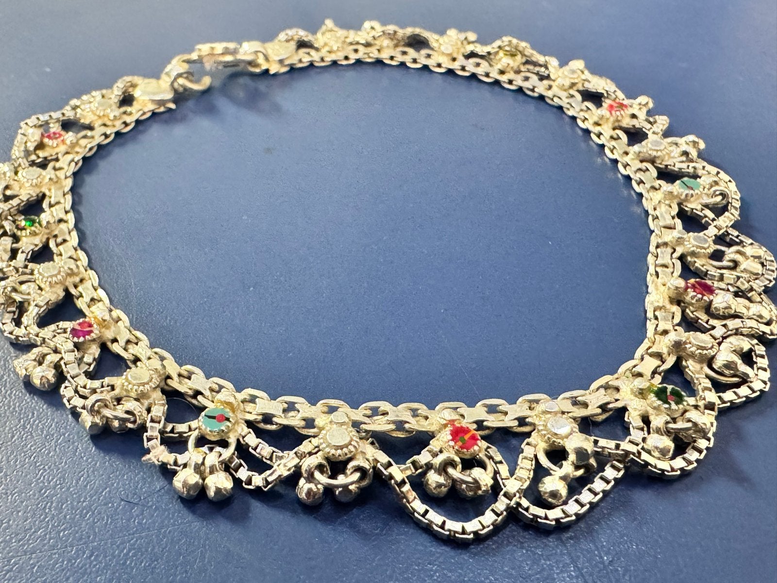 Zilveren originele Indiase enkelband 26,5 cm, Ophalen of Verzenden, Zo goed als nieuw, Zilver