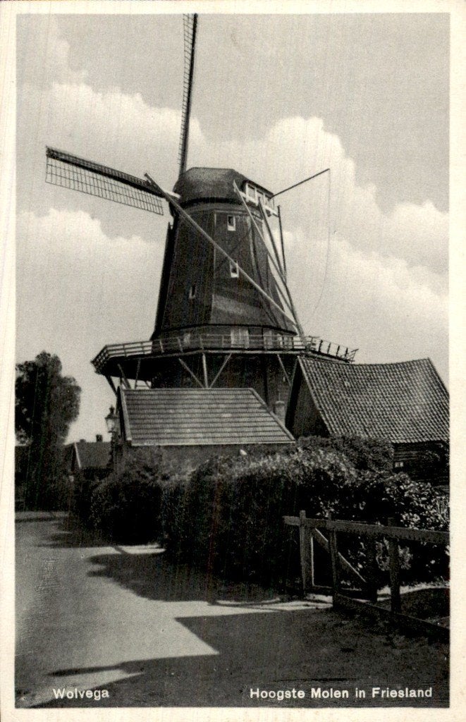 Wolvega - Molen - Hoogste in Friesland, Ophalen of Verzenden, 1920 tot 1940, Gelopen, Friesland