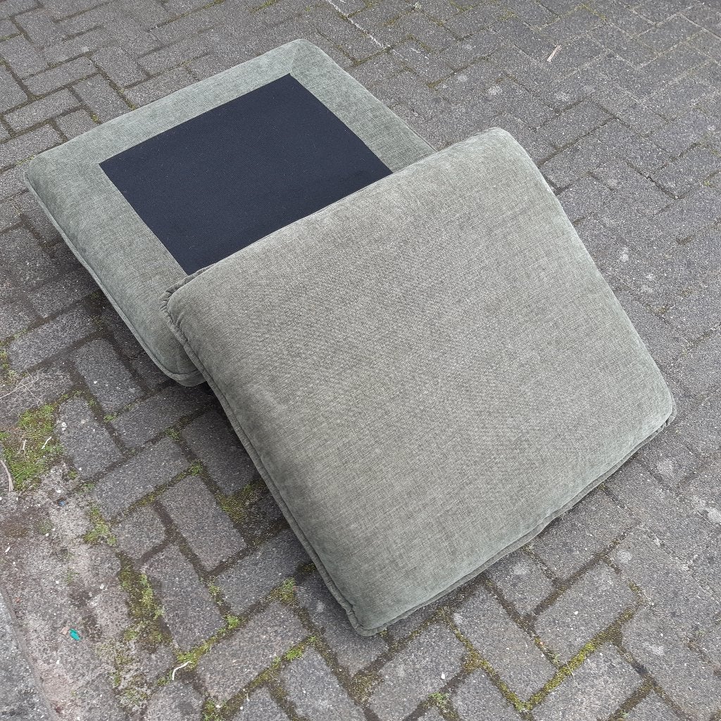 Hocker groen, Huis en Inrichting, Banken | Voetenbanken en Poefen, Ophalen, Vierkant, 75 tot 100 cm, Zo goed als nieuw