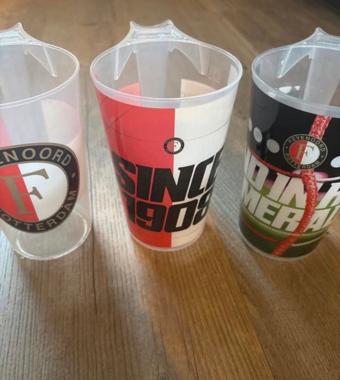 Feyenoord Drinkbekers - Set van 3, Sport en Fitness, Ophalen of Verzenden, Gebruikt