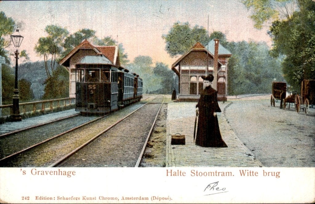 s Gravenhage - Halte Stoomtram - Witte brug, Verzamelen, Ophalen of Verzenden, Voor 1920, Gelopen, Zuid-Holland