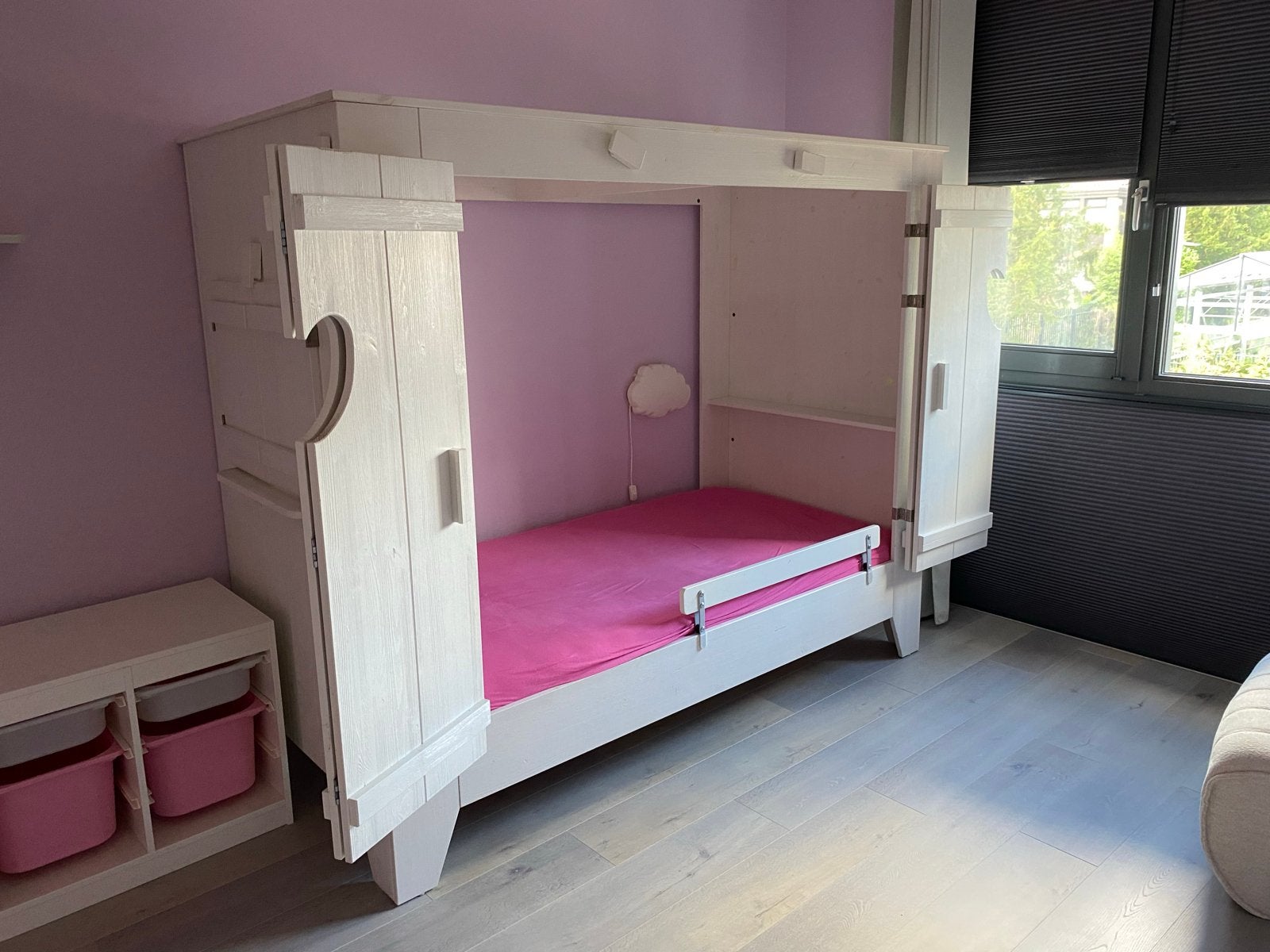 Lief! Bedstee meisjesbed wit, Ophalen, Gebruikt, Eenpersoons, Wit