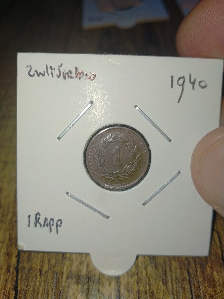 Zwitserland 1 Rappen 1940, Verzenden, Overige landen, Losse munt