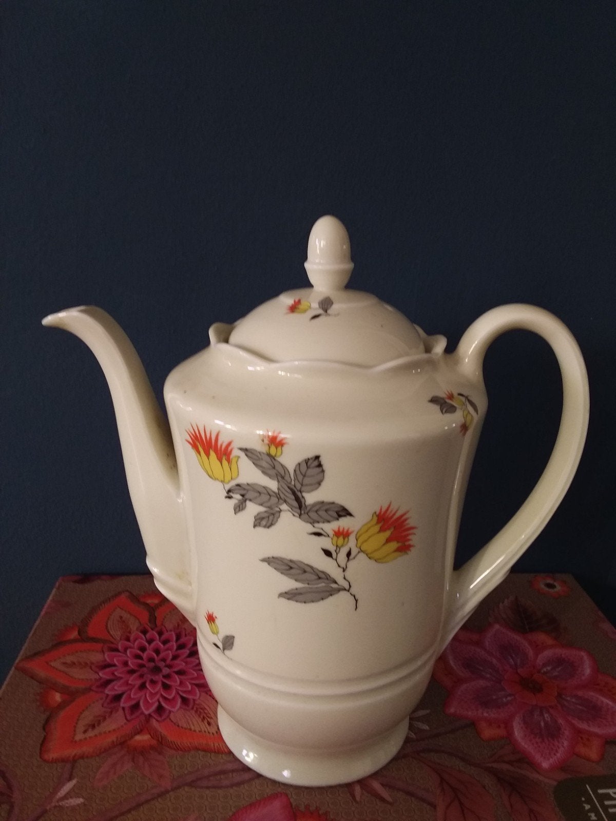 Vintage Mosa Maastricht - Hoge Theepot met Bloemenpatroon, Antiek en Kunst, Ophalen