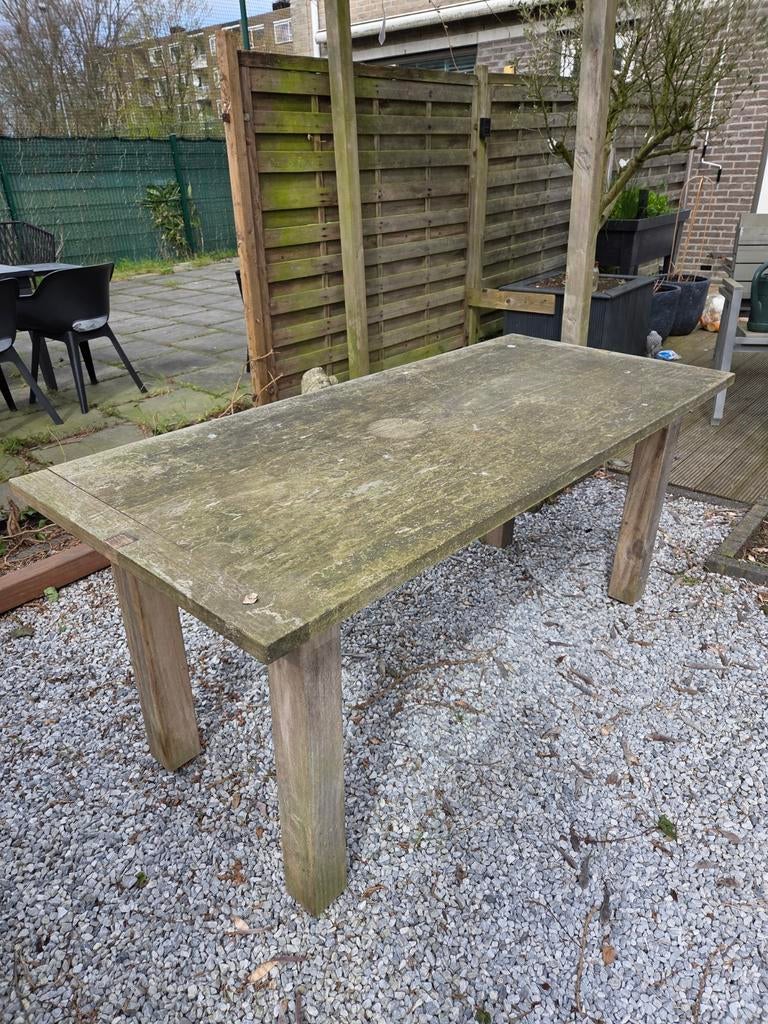 Robuuste houten tuintafel - Perfect voor buiten!, Tuin en Terras, Ophalen, Gebruikt, Rechthoekig, Hout