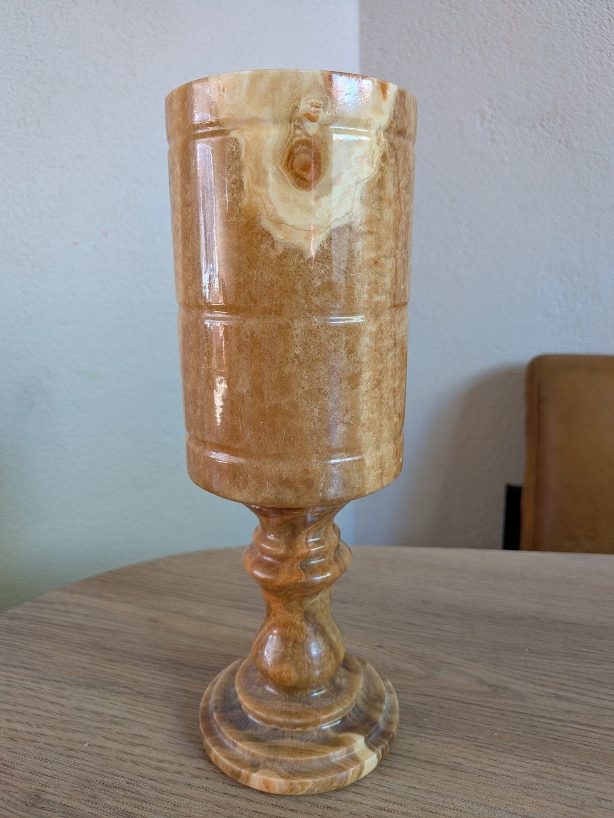 Prachtige Vintage Onyx Marmeren Vaas – XL (28 cm)

Unieke, m, Ophalen, Bruin