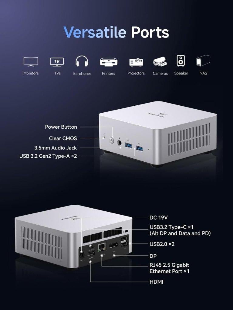 Minisforum UN1250, Intel Core i5-1250P 12C/16T, 16GB / 512GB, Minisforum, Gebruikt, SSD, Intel Core i5