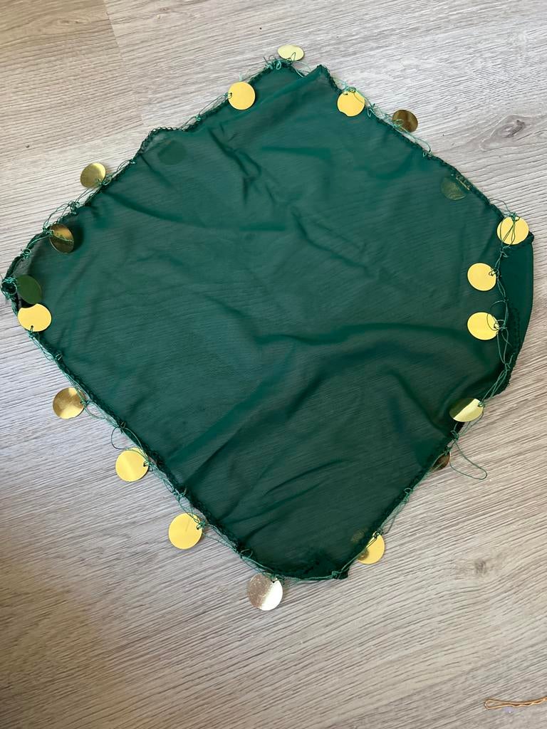 Groene halay mendil 4 stuks met gouden munten, Kleding | Dames, Overige Dameskleding, Zo goed als nieuw, Ophalen of Verzenden